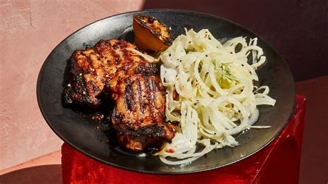 spicy-grilled-chicken-with-crunchy-fennel-salad-bon image