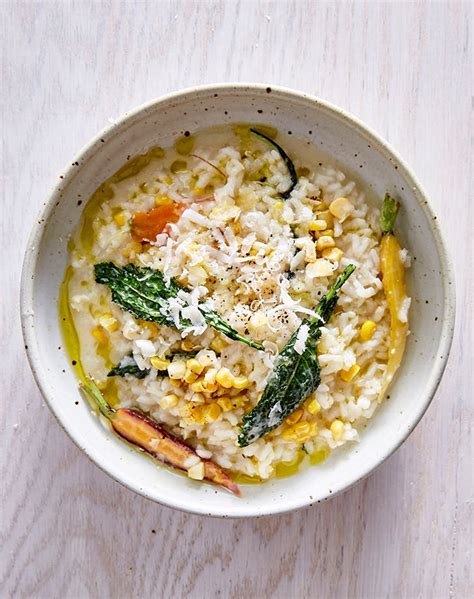 white-risotto-with-corn-carrots-and-kale-purewow image