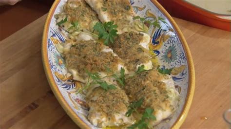 baked-fish-with-savory-fish-crumbs-lidia-lidias-italy image