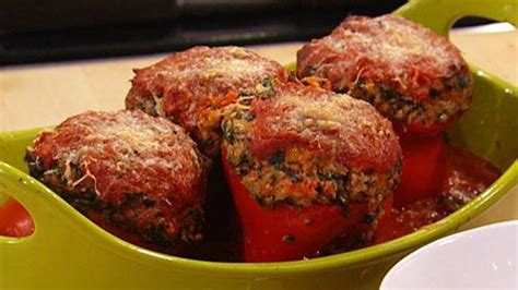 meatball-stuffed-peppers-with-spinach-and-garlic image