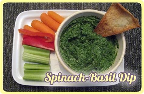 spinach-basil-dip-and-baked-pita-chips-the-yummy-life image