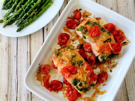 salmon-with-roasted-tomatoes-and-shallots-proud image