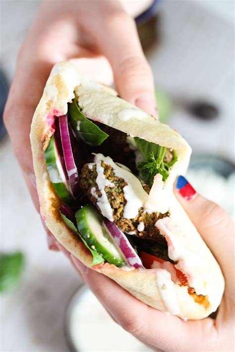 easy-falafel-sandwich-with-pita-and-tahini-sauce image