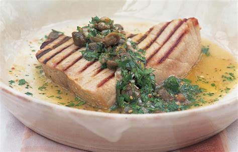 char-grilled-tuna-with-warm-coriander-and-caper image