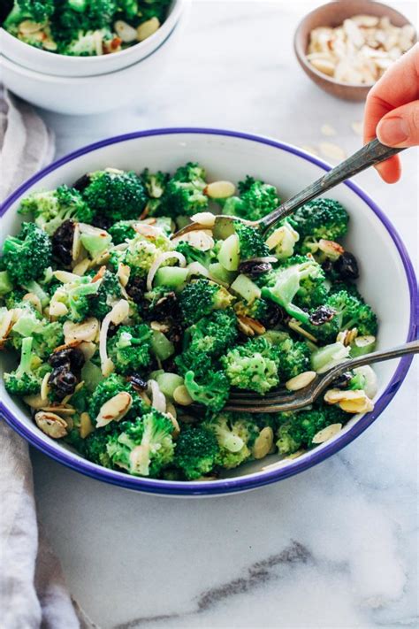 broccoli-salad-with-almonds-and-cranberries-making image
