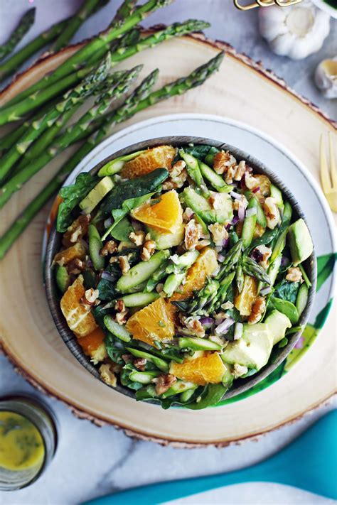 asparagus-orange-spinach-salad-with-basil-lemon image