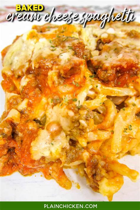 baked-cream-cheese-spaghetti-casserole-plain-chicken image