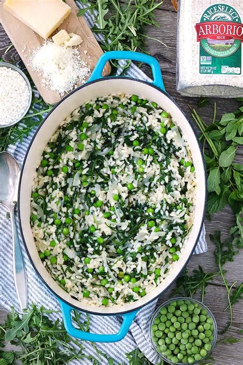 fresh-pea-risotto-with-arugula-and-mint-bowl-of-delicious image