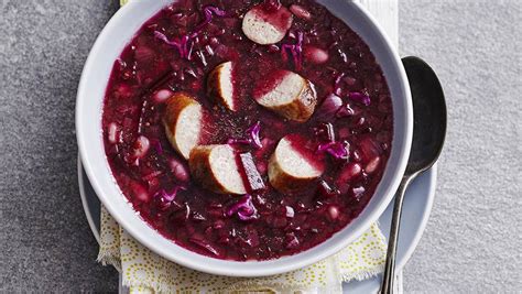 red-cabbage-soup-with-white-beans-and-sausage image