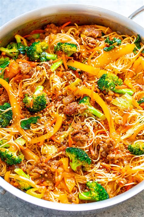20-minute-asian-pork-noodles-recipe-averie-cooks image