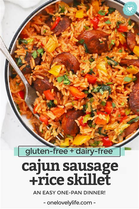 cajun-sausage-and-rice-skillet-one-pan-dinner-one image