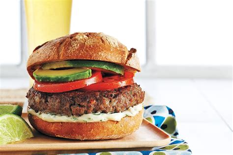 beef-and-lentil-burger-with-cilantro-lime-mayo image