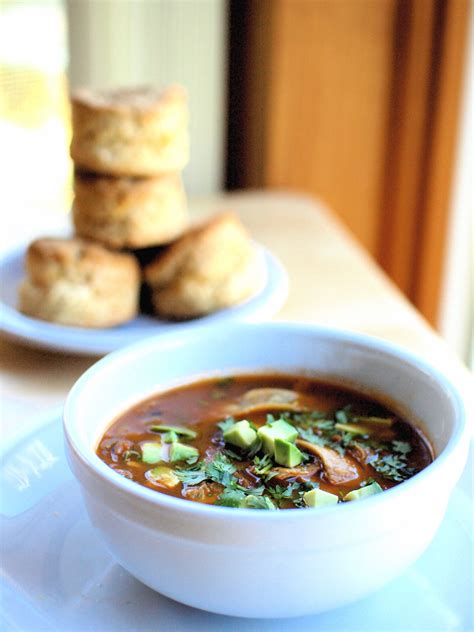 spicy-tortilla-soup-and-cheddar-biscuits-veggie-and image