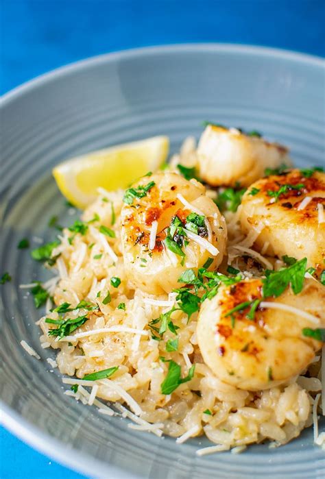lemon-butter-scallops-over-parmesan-risotto image