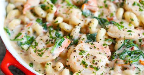 shrimp-pasta-with-tomato-basil-cream-sauce-damn image