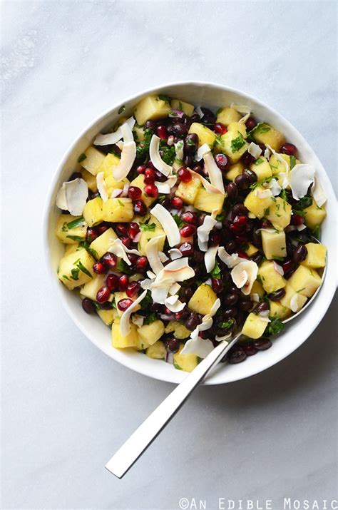 pineapple-black-bean-salad-with-pomegranate-arils image