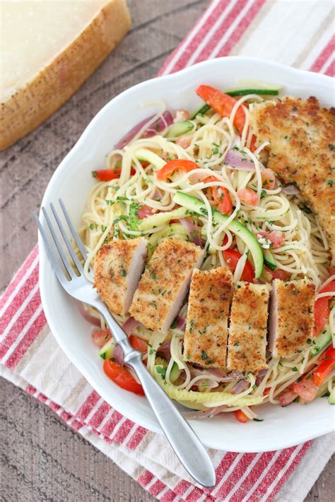 breaded-chicken-scampi-with-veggies-olgas-flavor image