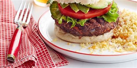 black-bean-veggie-burger-with-couscous image