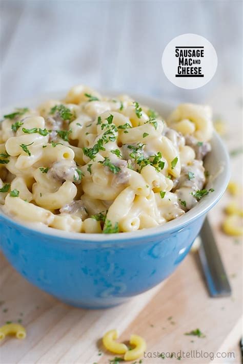 stovetop-sausage-mac-and-cheese-taste-and-tell image