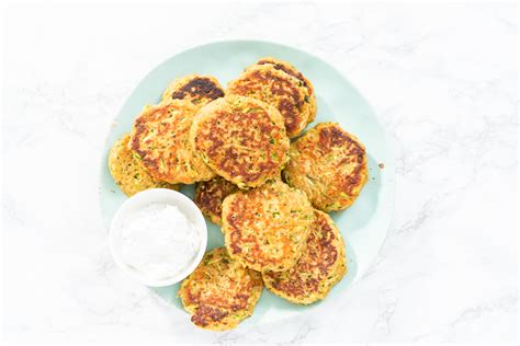 zucchini-cakes-and-herb-and-sour-cream-spread image