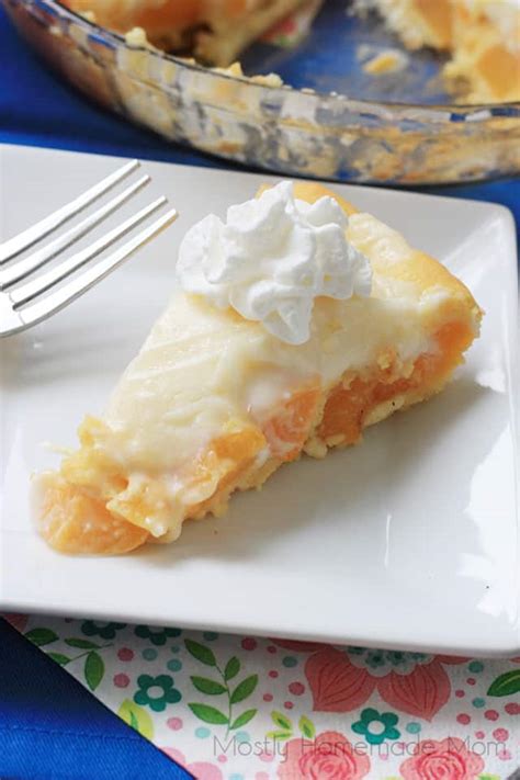 peaches-and-cream-pie-mostly-homemade-mom image