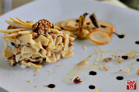 maltagliati-pasta-with-pear-gorgonzola-and-walnut-sauce image