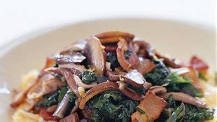 kale-and-mushrooms-with-creamy-polenta-recipe-bon image