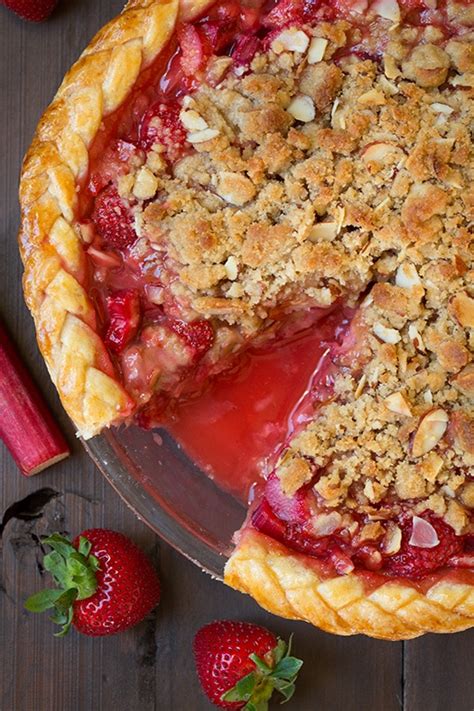 strawberry-rhubarb-pie-with-almond-crumble image