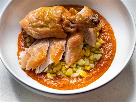 roast-chicken-with-romesco-and-creamy-corn image
