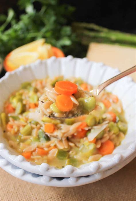 lemon-orzo-soup-with-spring-vegetables image