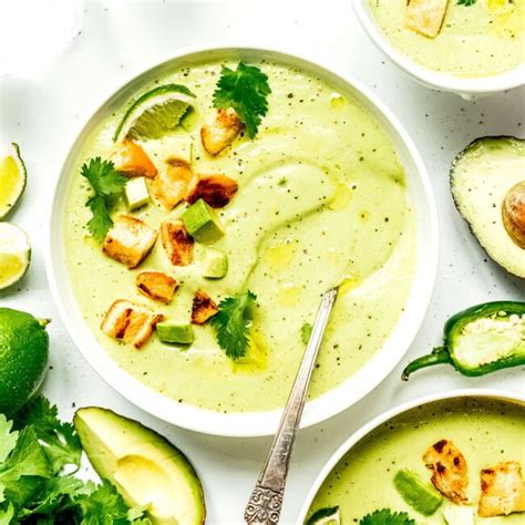avocado-soup-with-cilantro-lime-vegan-ready-in-5 image
