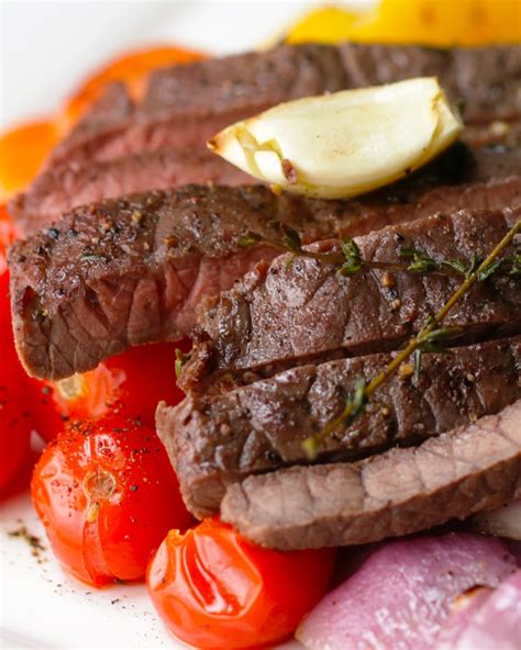 sheet-pan-steak-and-rainbow-veggies-tasty image