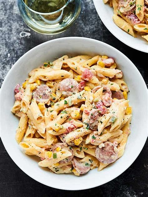 spicy-chicken-sausage-pasta-recipe-w-gluten-free image