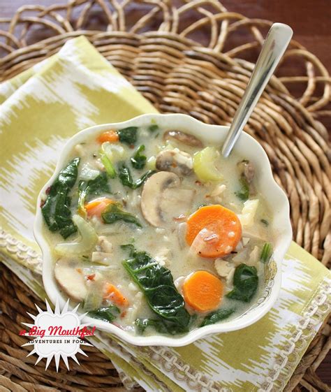 chicken-mushroom-and-wild-rice-soup-with-spinach image