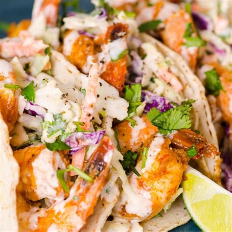 15-minute-easy-shrimp-tacos-recipe-with-slaw image
