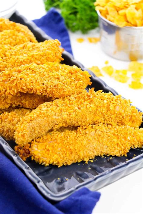cornflake-chicken-tenders-oven-baked image