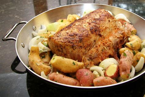 roast-pork-rib-roast-recipe-with-fingerling-potatoes image