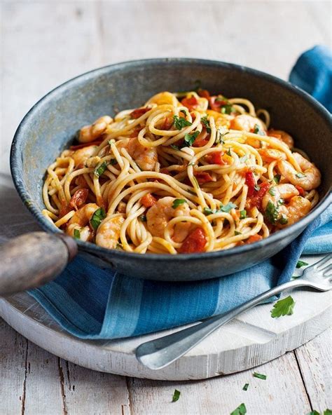 chilli-tomato-and-prawn-pasta-recipe-delicious image