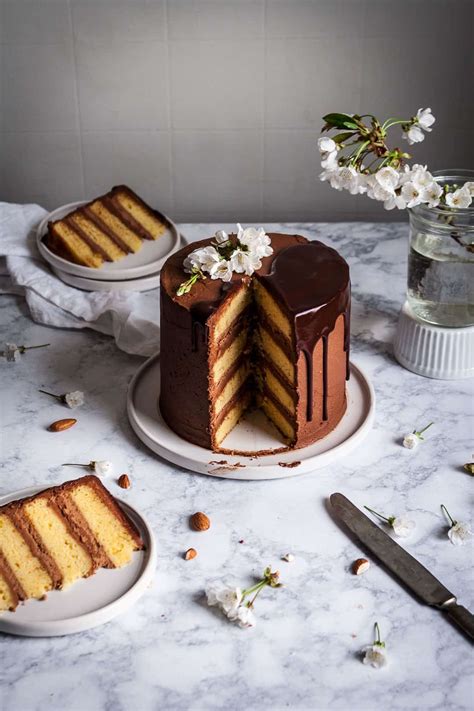 marzipan-cake-with-chocolate-buttercream-the-floured image