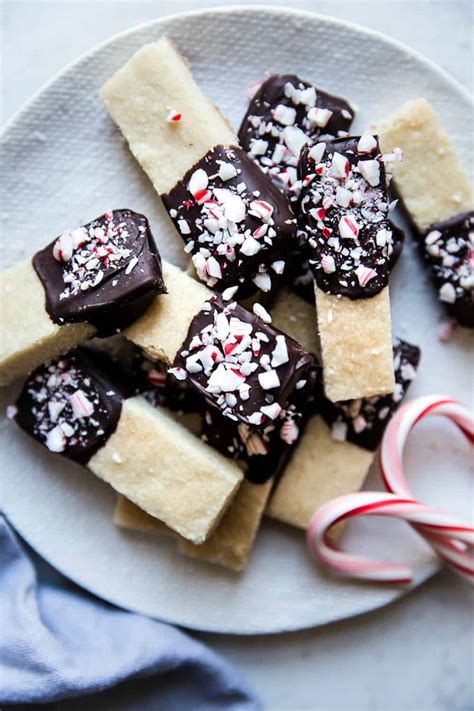 chocolate-peppermint-dipped-shortbread-cookies image