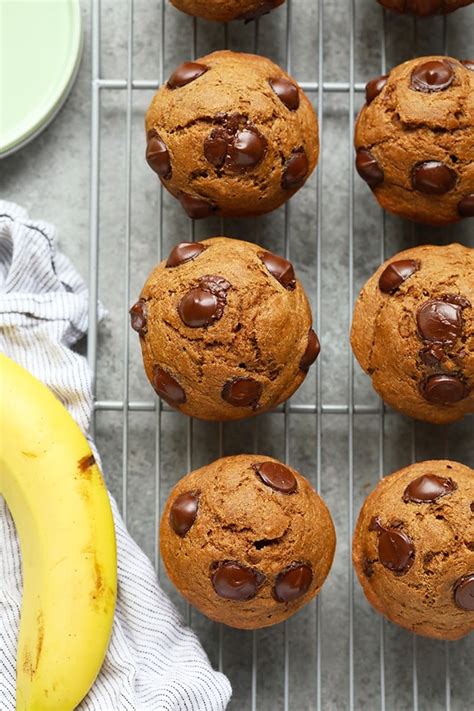 healthy-banana-chocolate-chip-muffins-fit-foodie-finds image