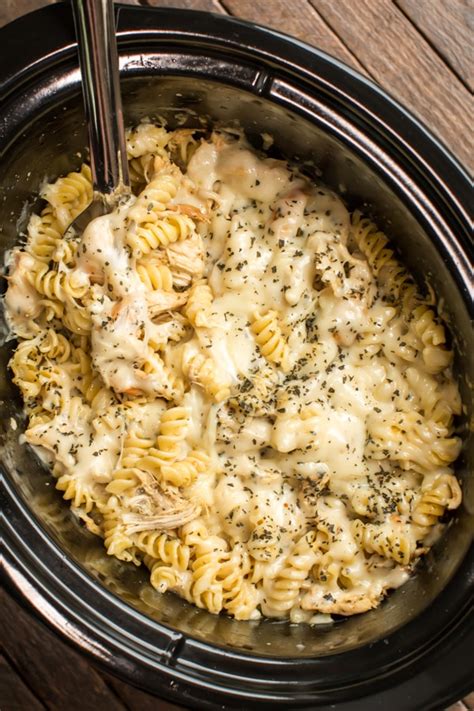 slow-cooker-pesto-mozzarella-chicken-pasta image