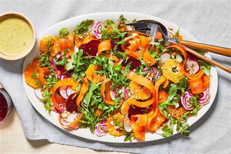 shaved-beet-and-carrot-salad-with-citrus-scallion-dressing image