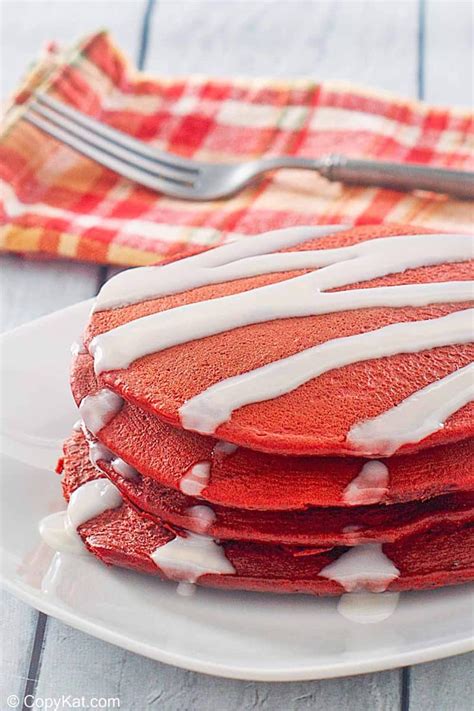 red-velvet-pancakes-with-cream-cheese-glaze image