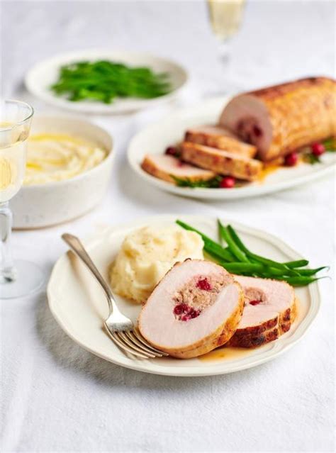 turkey-roast-with-pear-and-cranberry-stuffing-ricardo image