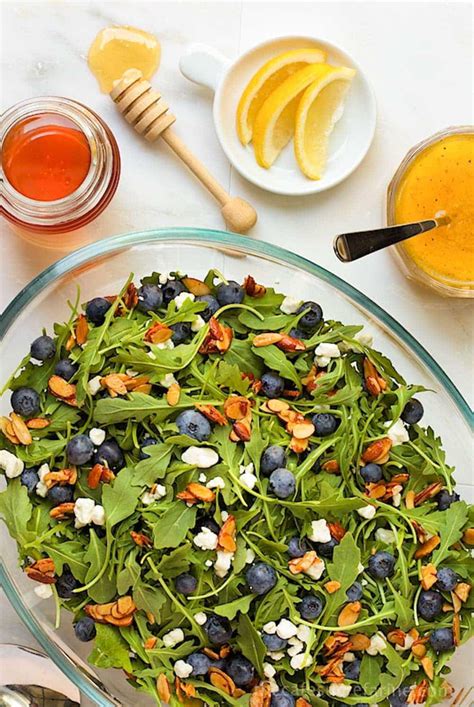 blueberry-arugula-salad-with-honey-lemon-dressing image