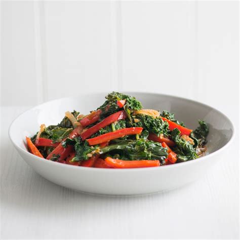 red-bell-pepper-and-kale-stir-fry-food-wine image