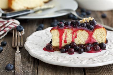 new-york-style-cheesecake-recipe-with-blueberry-topping image