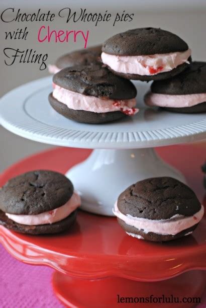 chocolate-whoopie-pies-with-cherry-filling-tasty image