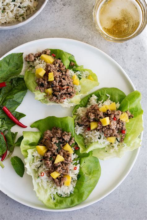 thai-pork-lettuce-wraps-with-coconut-fried-rice image